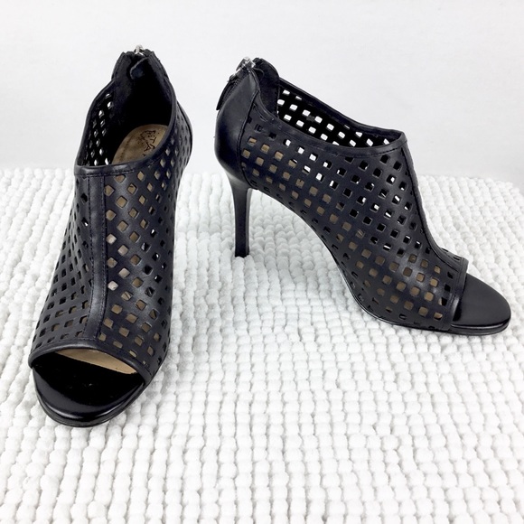 Tahari Shoes - Tahari Perforated Leather Heeled Ankle Bootie